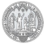 emblema da Universidade de Colonia com a imagem dos 3 reis magos